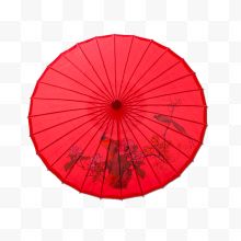 红色中国风油纸伞