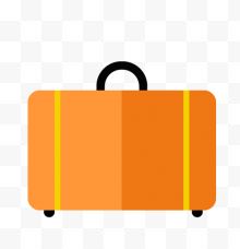 扁平橙色行李箱