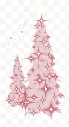 粉色手绘星星圣诞树装饰...
