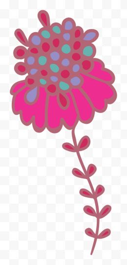 手绘花朵植物粉色