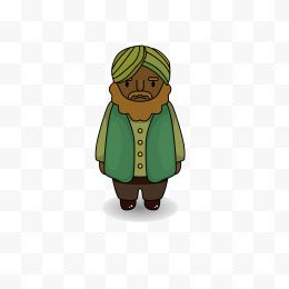 绿色印度卡通人物
