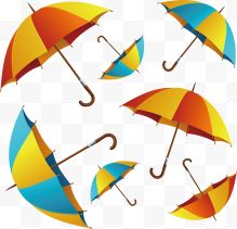 漂浮彩色雨伞