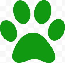 一个绿色猫爪印