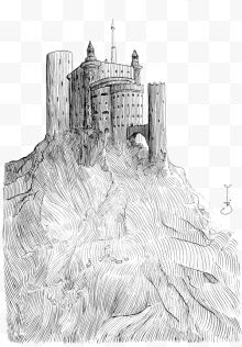手绘城堡背景
