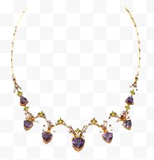 紫色水晶珠宝项链