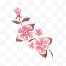 粉色浪漫水彩花卉