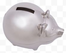 银白色小猪存钱罐