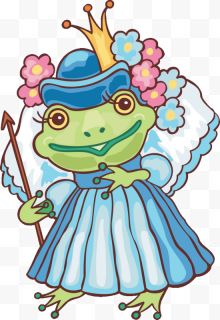 戴着花环的青蛙新娘