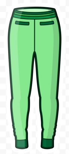 绿色对称风格运动裤...
