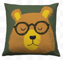 戴眼镜的小熊抱枕