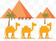 卡通沙漠行走的骆驼