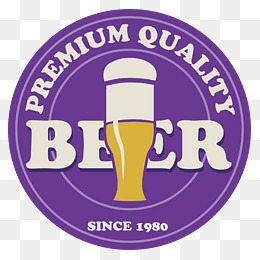 紫色啤酒标签矢量