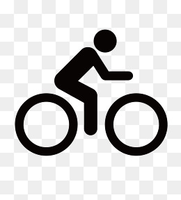 黑色平面运动骑自行车标识