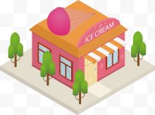 卡通冰淇淋店铺