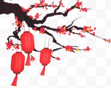 新年中国风装饰梅花灯笼