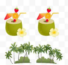 椰果椰树夏季旅游