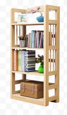 简易实木书架组合柜