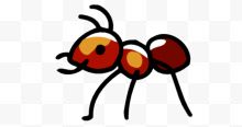 卡通手绘红色蚂蚁