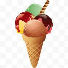 彩色冰淇淋甜筒