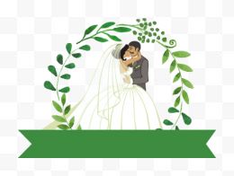 婚礼绿叶背景