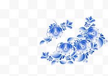 蓝色青花瓷花纹