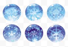 六种雪花水晶球