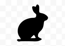 一只黑色兔子剪影