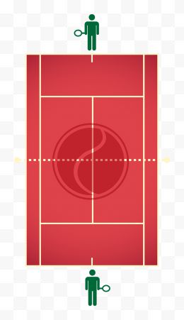 可爱简约红色网球场矢量图
