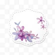 婚礼紫色花卉植物标签