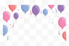 粉紫色节日气球边框