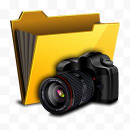 单反相机黄色立体文件夹