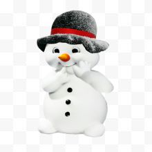 可爱戴帽子的雪人