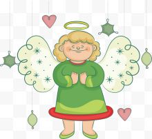 卡通绿色天使