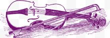 紫色手绘风格矢量小提琴...