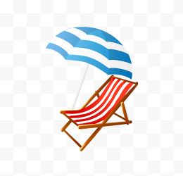 红白色沙滩椅子