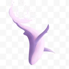 卡通手绘紫色的海豚