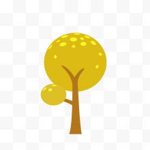 黄色扁平化风格的树木