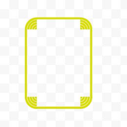 矢量黄色圆角矩形竖边框
