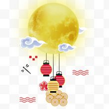 中秋节的月亮和灯笼设计