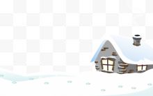 白色雪地小屋