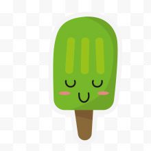 绿色害羞冰淇淋表情贴纸