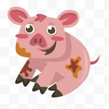 卡通粉红色的小猪动物设计...