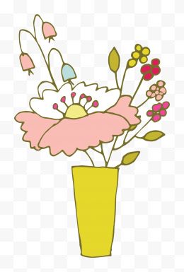 粉色可爱花朵卡通手绘花朵海报装饰