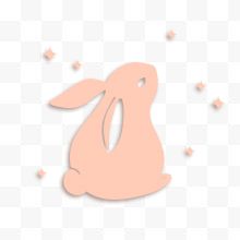 粉色兔子剪影