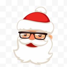 戴眼镜的圣诞老人矢量图