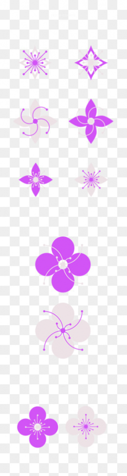 紫色简约花朵装饰图案...