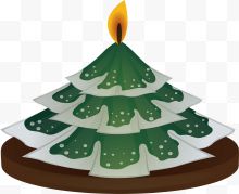 冬季圣诞树燃烧蜡烛