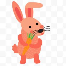 抱着胡萝卜的小兔子设计...