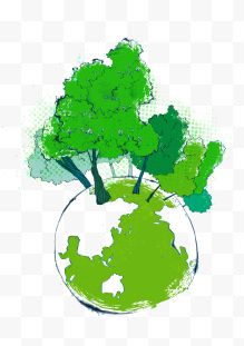 绿色创意地球环保插画