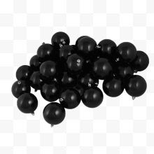 一堆黑色圆球
